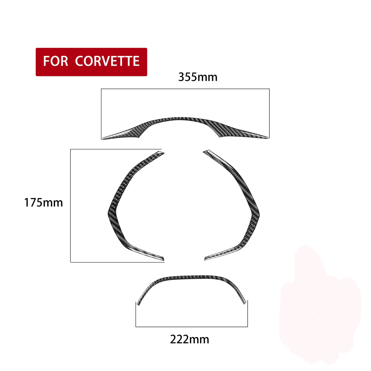 Carbon Fiber Speedmeter Console Cover Trim for Chevrolet for Corvette C7 2014-2019
