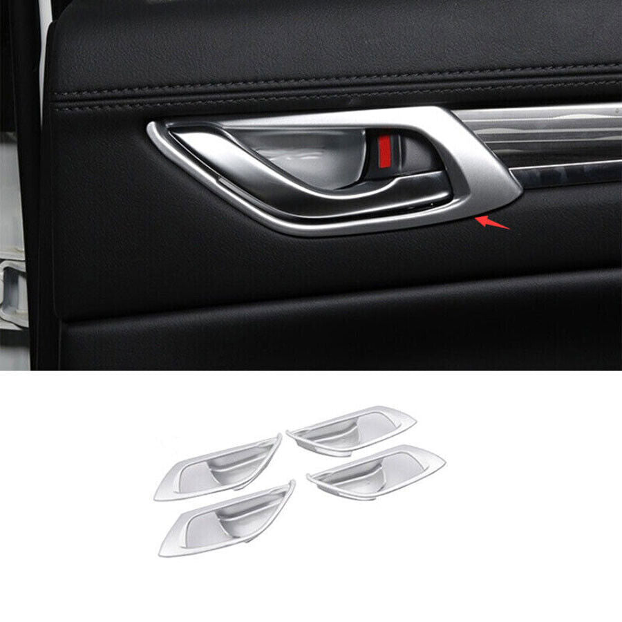 for Mazda CX-5 2017-24 Matte Silver Inner Door Handle Frame Molding Cover Trim