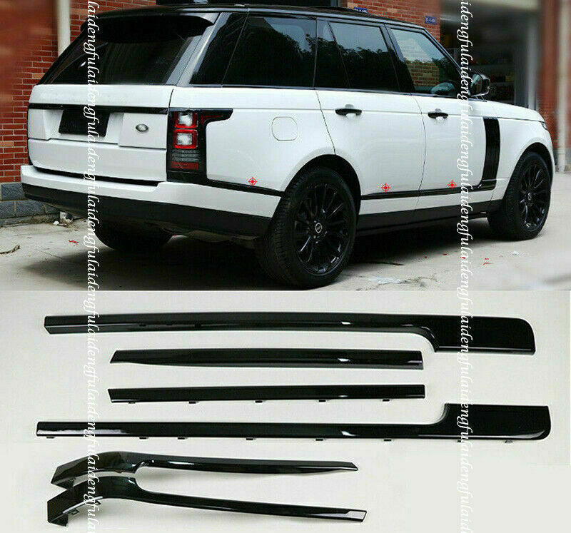6P Glossy Black Door Side Trim Strips Replace for Range Rover Vogue L405 2013-21