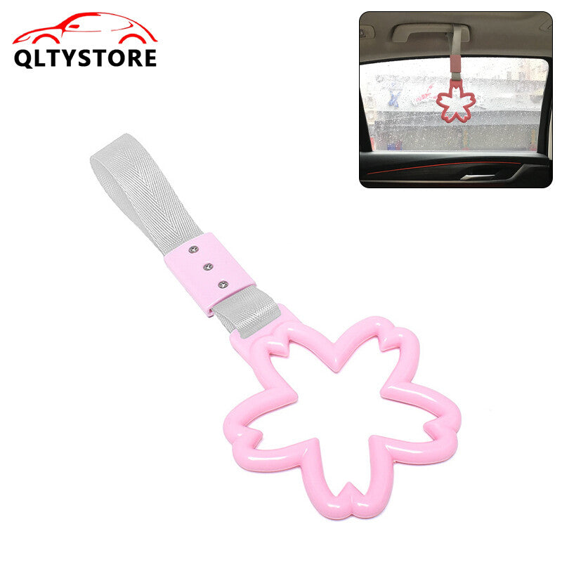 Pink Car Warning Handle Strap Subway Train Bus Cherry Blossom Tsurikawa Ring JDM