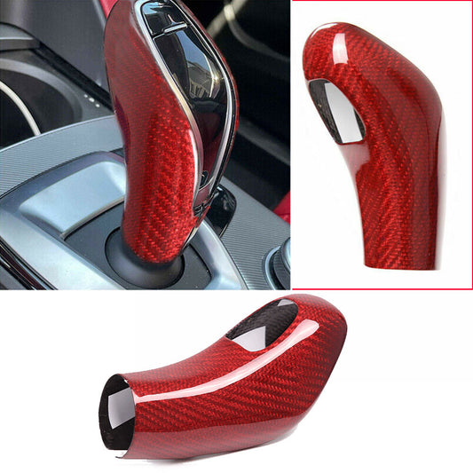 Red Carbon Fiber Gear Shift Knob Cover for Alfa Romeo Giulia / for Stelvio 2020-2022
