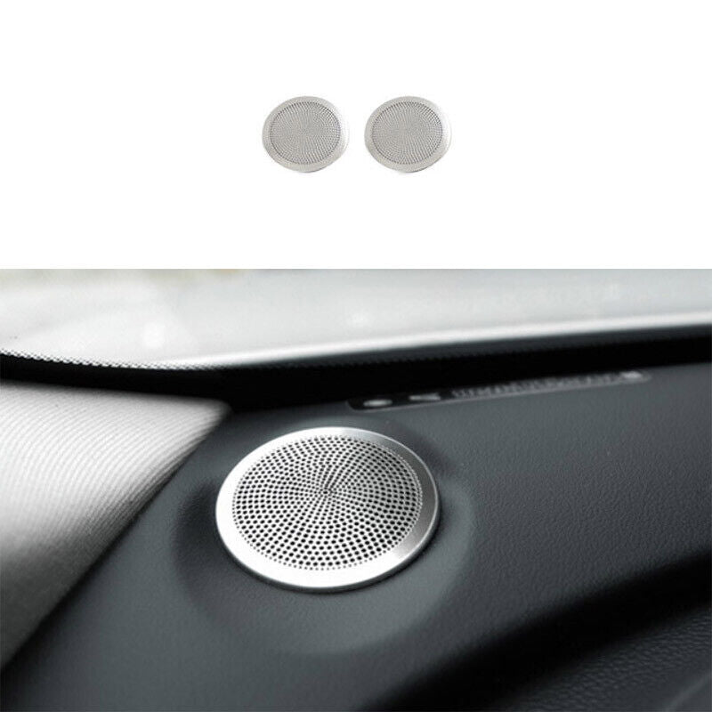 for Jaguar F-PACE 2017-2021 Silver Console Dashboard Horn Speaker Cover Trim 2X