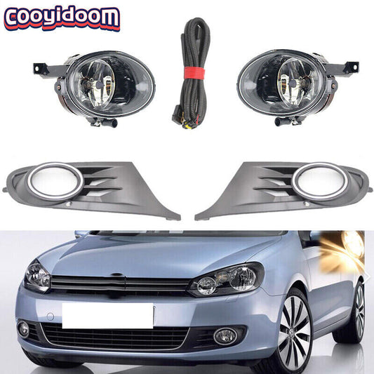 Suitable for 2010-14 for Volkswagen for Golf for Jetta Sportwagen 6 MK6 dual front fog lights with grille and wiring.