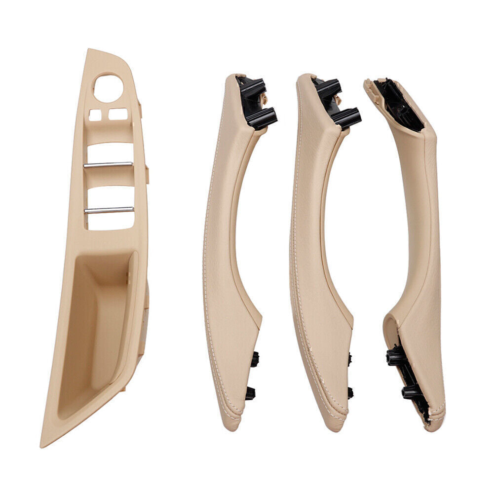 Door Trim Handle Real Leather Fit for BMW 5 series F10 F11 F18 2010-17 16 LHD Beige
