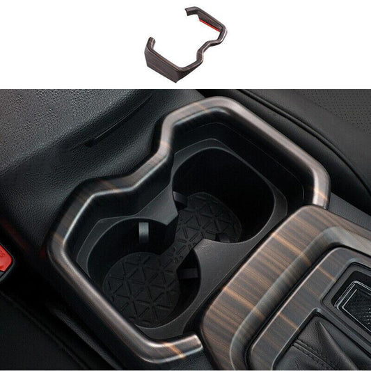 Matte Wood Grain Middle Console Drinking Glass Trim 1X for Toyota RAV4 2019-2023