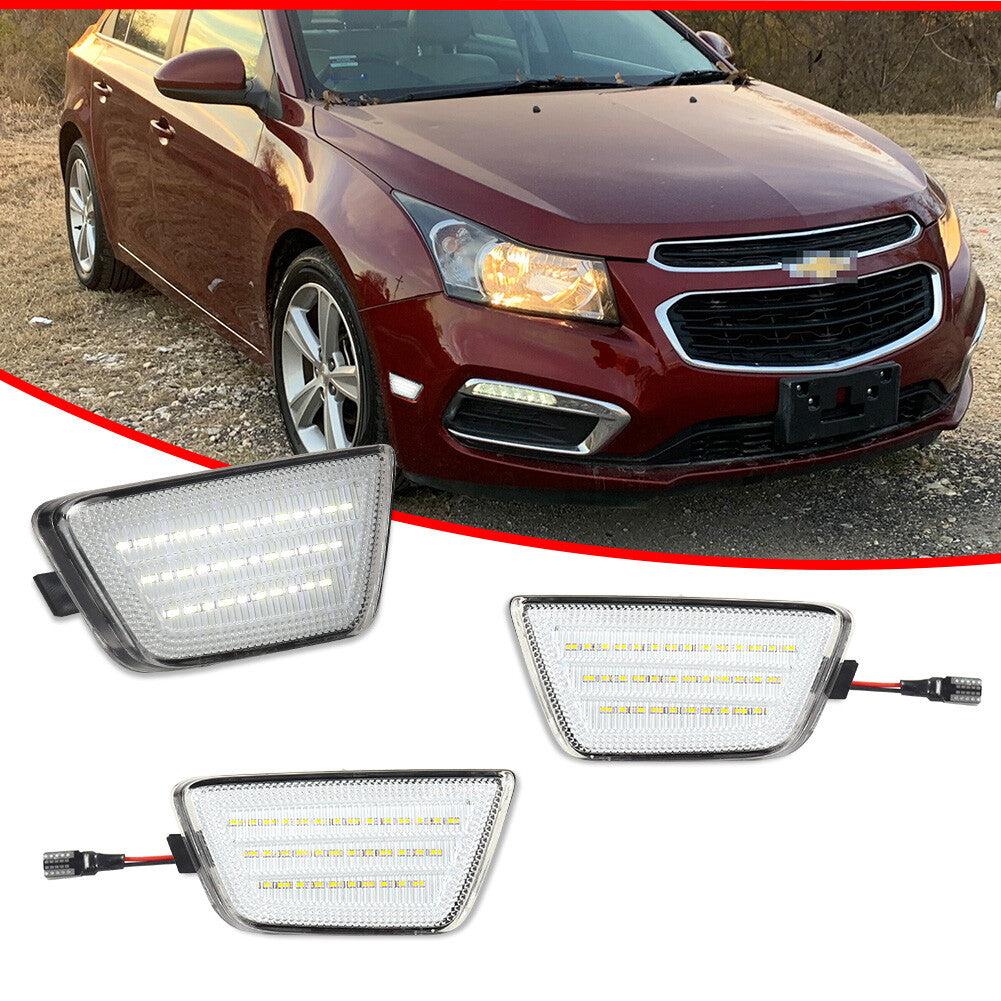 2-piece front bumper clear white side marker lights for 2011-2015 for Chevrolet for Cruze