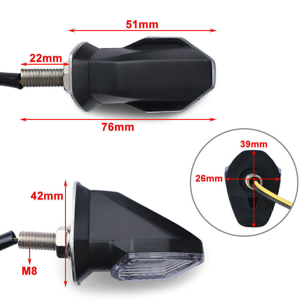 2x LED Blinker Licht Blinker Bernstein Kontrollleuchte Motorrad Universal 12V