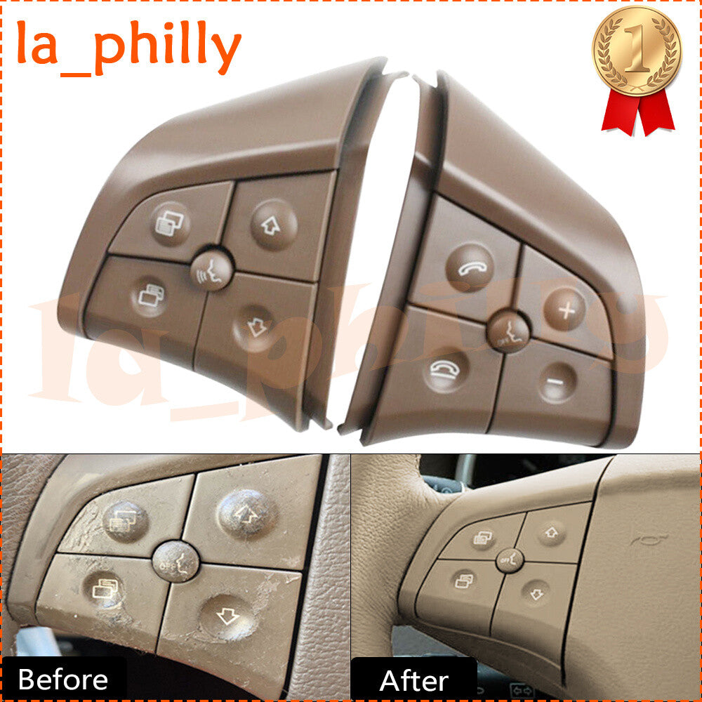 1 Pair for Mercedes-Benz W164 W251 W245 Steering Wheel Switch 5 Button Yellow