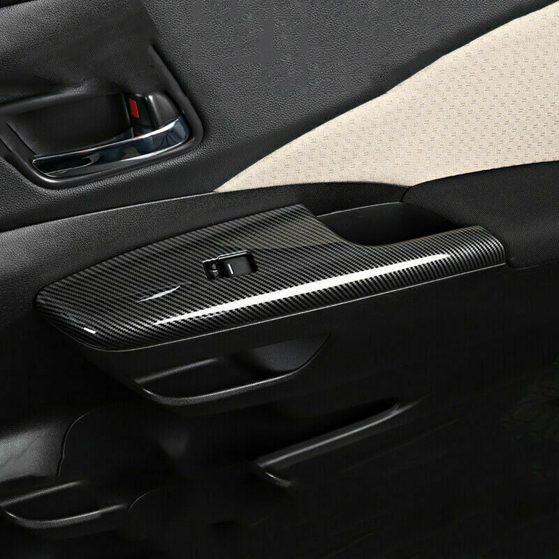 4x for Honda CR-V 2012-2016 Carbon Fiber Look Window Lock Lift Panel Cover Trim