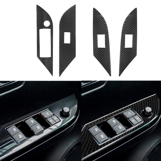 4X Carbon Fiber Door Control Cover Frame Trim for Toyota Hilux 2015-21 Type B