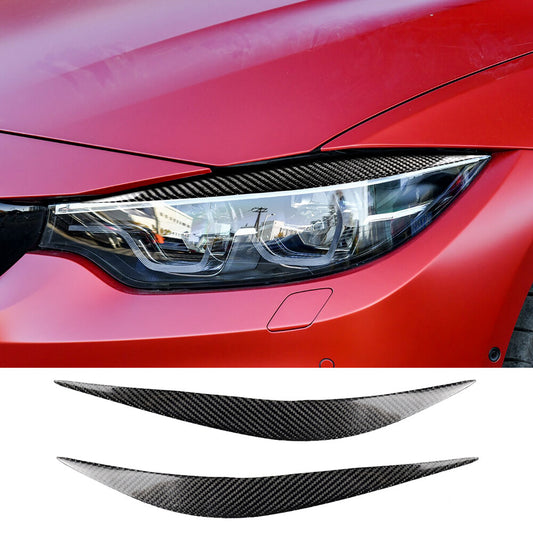 Carbon Fiber Front Headlight Eyebrow Cover for BMW M3 M4 F32 F33 F82 F83 2014-19