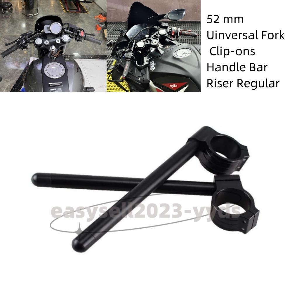 Black 52mm Uinversal Motorcycle 7/8¡± Fork CNC Clip-ons Handle Bar Riser Regular