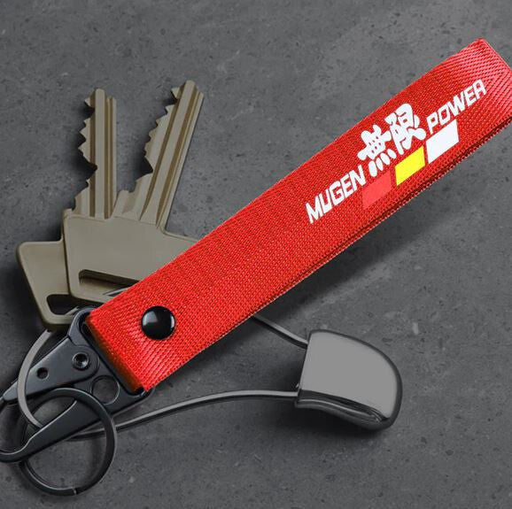 Car keychain metal key ring badge lanyard red Mugen for Honda for Acura
