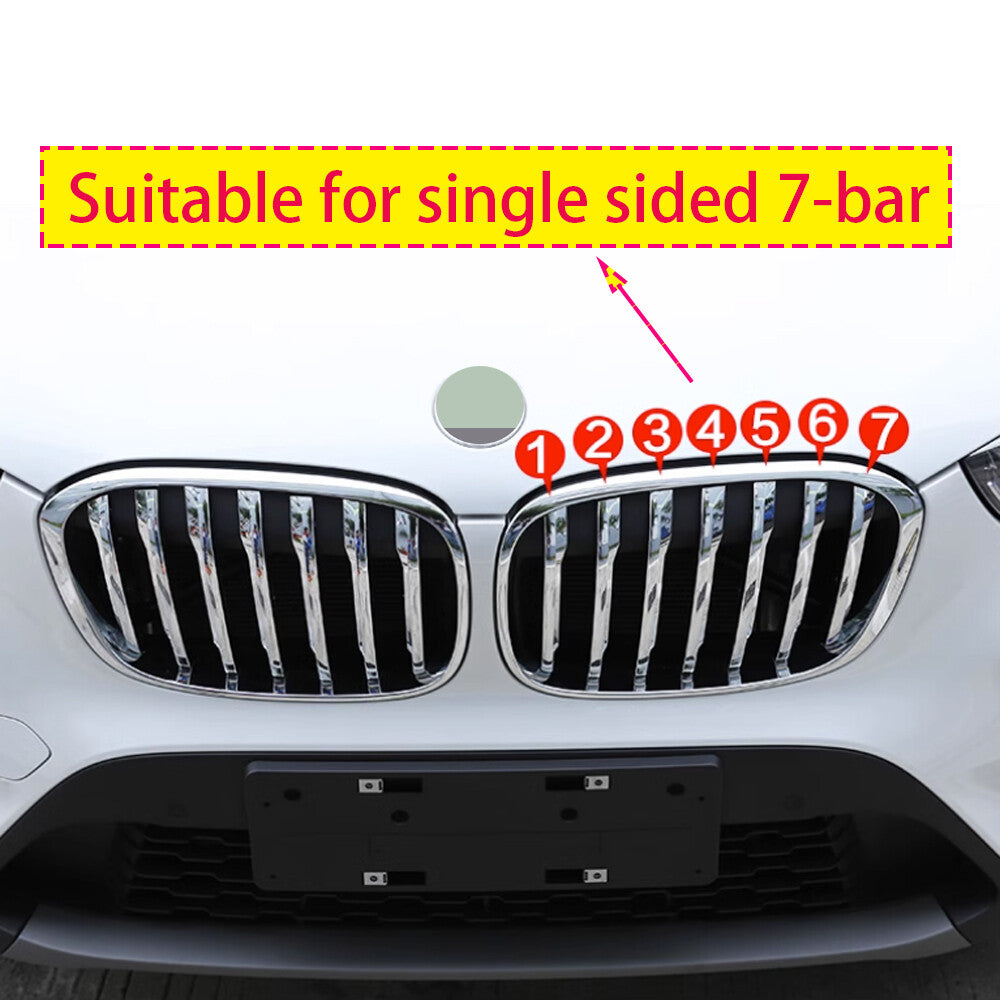 14¡ÁChrome M Colors Front Grille Grill Inserts Strips Trim for BMW X1 F48 2016-19