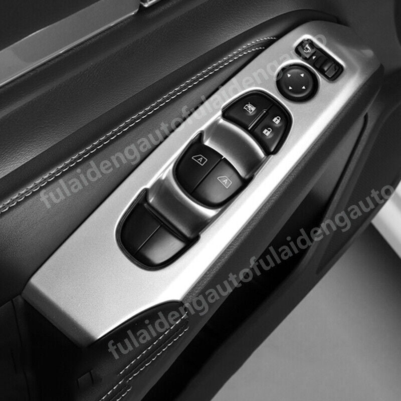 for Nissan Altima 2019-2022 Silver Car Door Armrest Lift Switch Panel Cover Trim