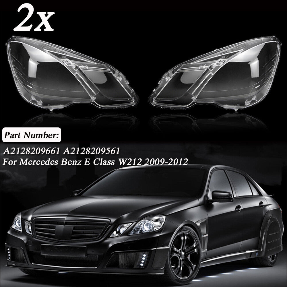 Headlight protector cover for 2009-12 for Mercedes-Benz E-Class W212, transparent cap.