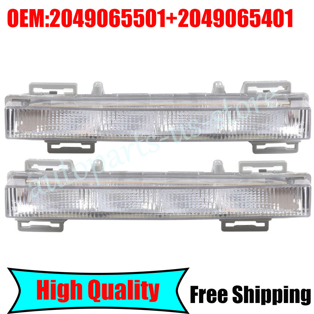 LH RH Pair Daytime Run Lamp Fog Light For 2013-2015 for Mercedes W166 ML/GL X204 GLK