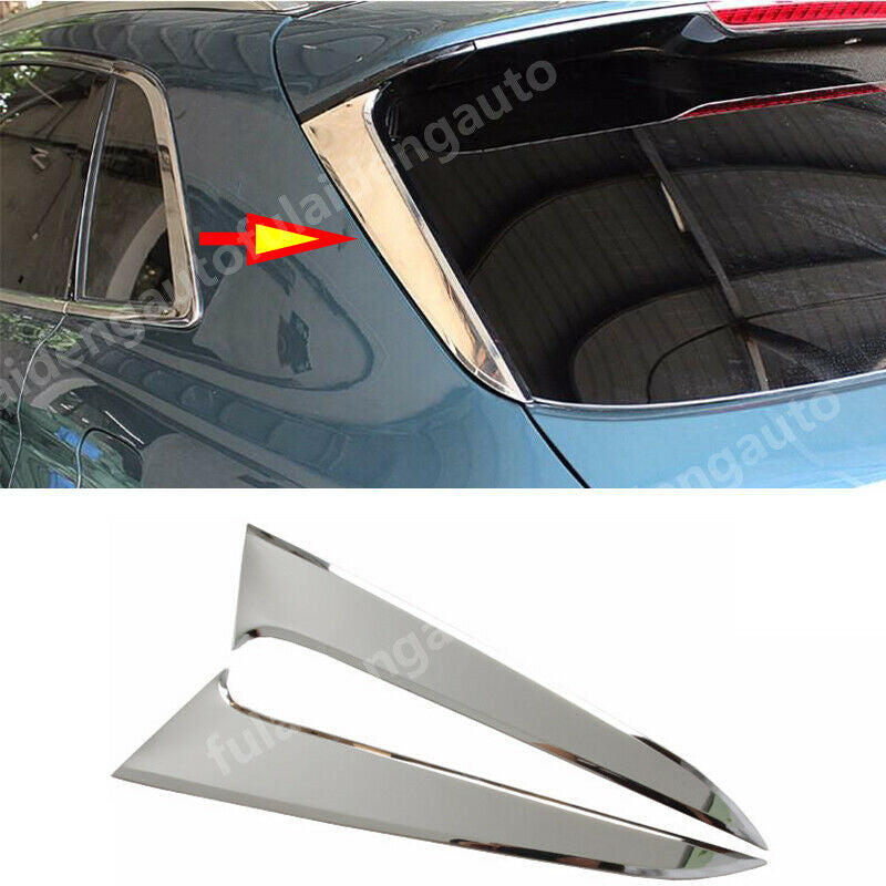 2P for Lincoln MKX 2016-2018 Chrome Rear Window Triangle Spoiler Side Panel Trim