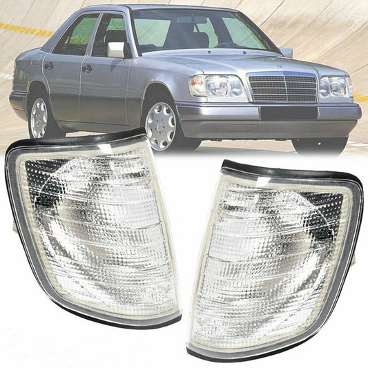 Transparent corner parking lights, a pair of turn signals, suitable for 1985-95 for Mercedes-Benz E-Class W124