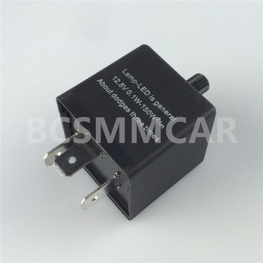 3-Pin Car Flasher Relay Fix Light LED Lamp Turn Signal Hyper Flash Adjustable