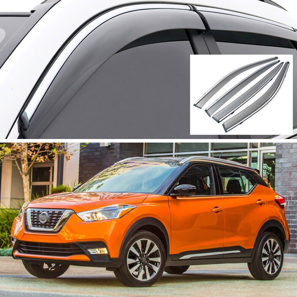 Side Window Deflector Visors Sun Rain Guards Vent Shade for Nissan Kicks 18-2024