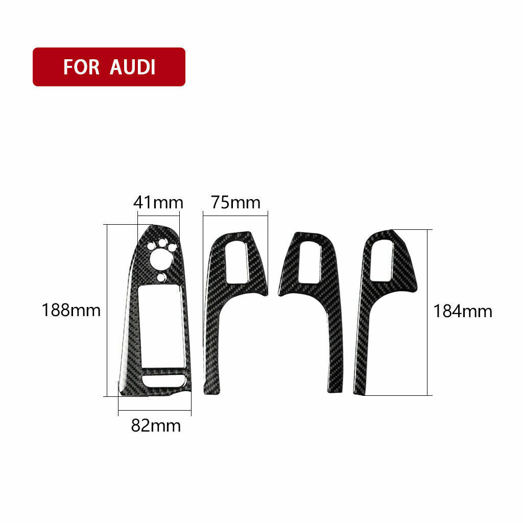 Carbon fiber window lift switch button panel protective cover suitable for Audi for A4 B8 2009-16