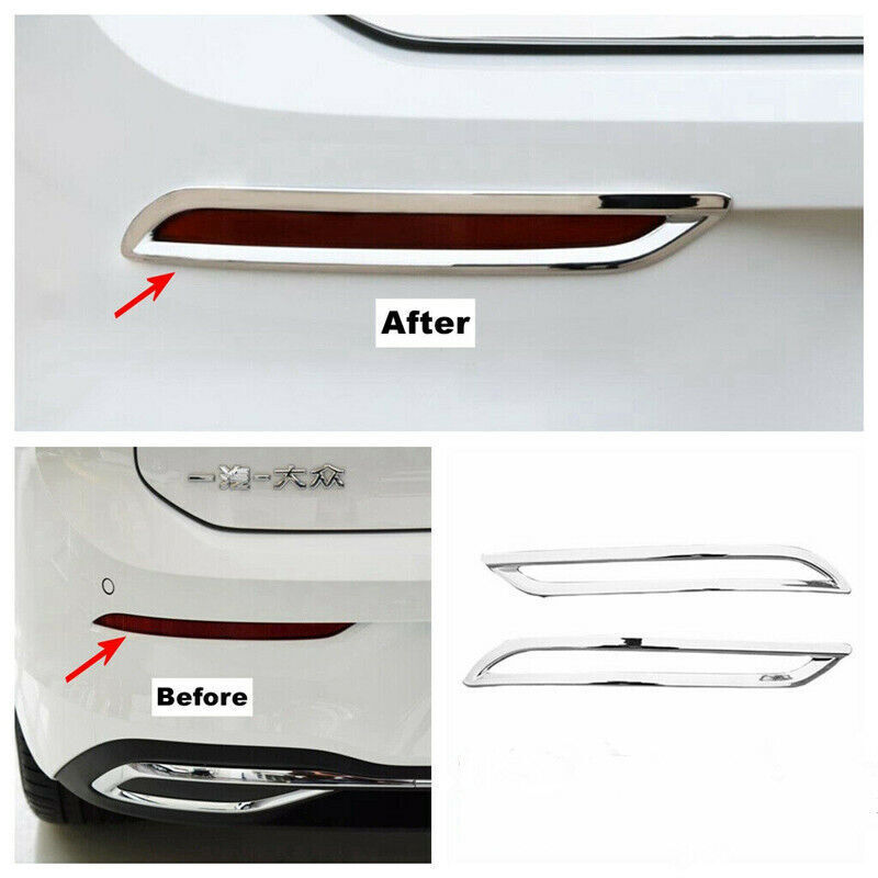 for VW for GOLF 8 MK8 2020 2021 Chrome 2X Rear Fog Light Lamp Cover Trim Accessaries