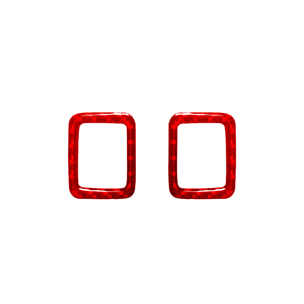 2x Red Carbon Fiber Door Lock Trim for Land Rover Discovery Sport 2015-219