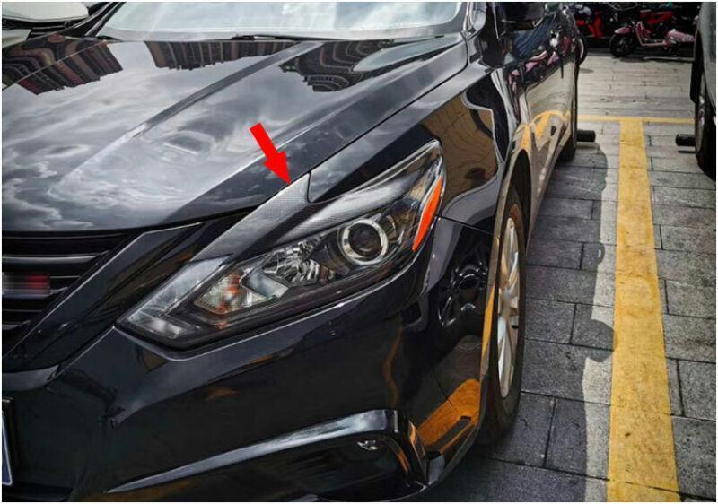 For 2016-2018 for Nissan Altima Dry Carbon Fiber Front Headlight Lamp Eyebrow Trim