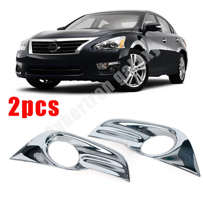 2PCS Chrome Front Fog Light Lamp Trim Cover Decor for Nissan Altima 2013-2015