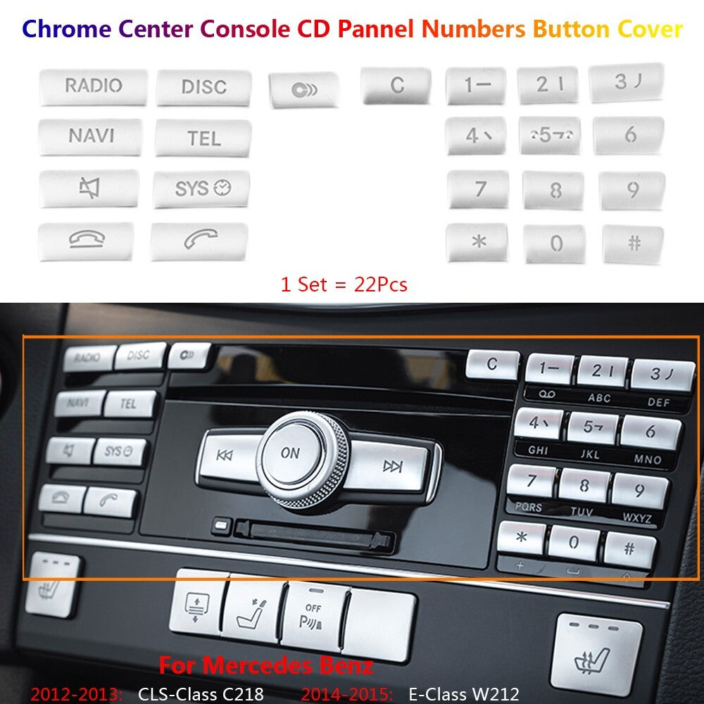 for Mercedes-Benz CLS C218 E W212 Car Console CD Numbers Radio Switch Cover Trim
