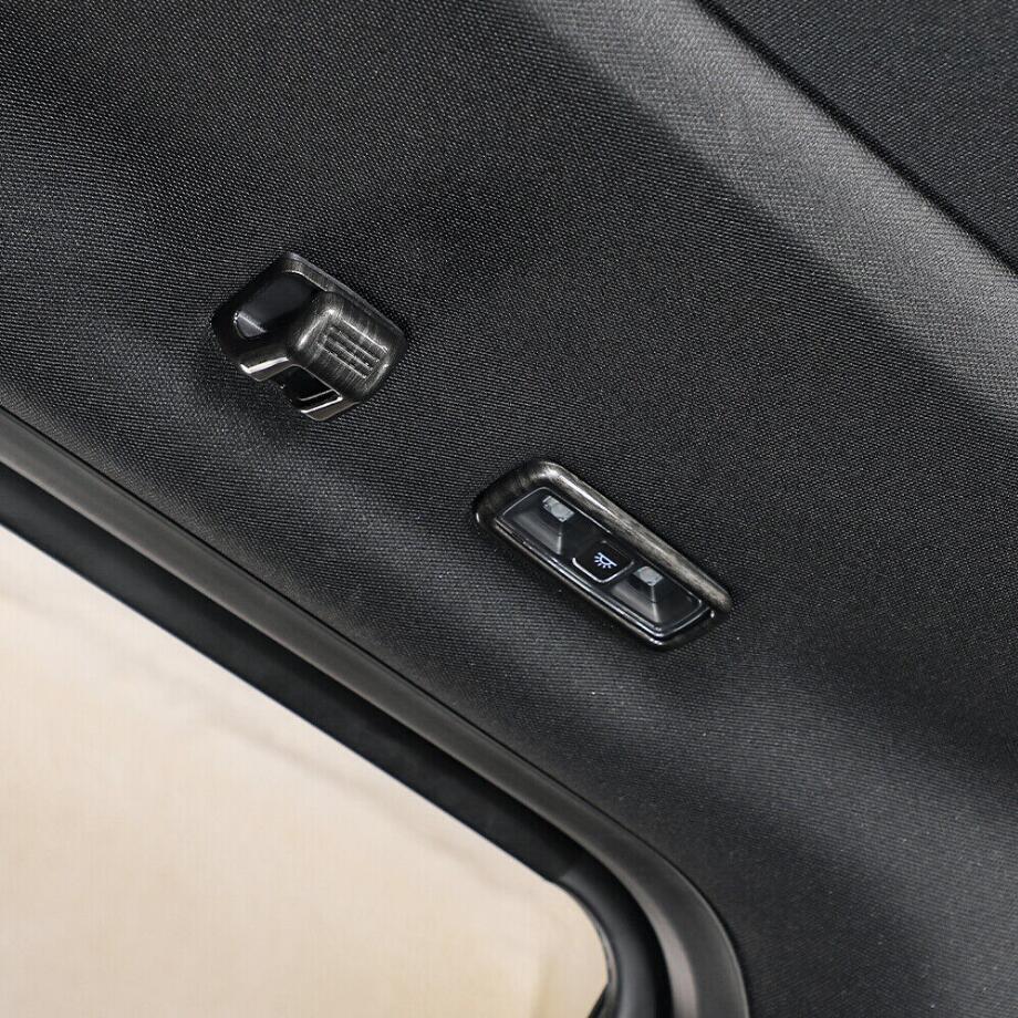 Suitable for 2021-2023 for Ford F150 Black Wood Grain Rear Reading Lights and Roof Hook Cover Trim