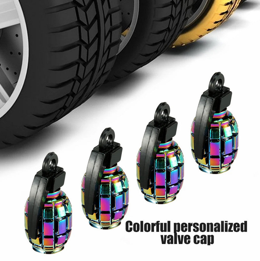 4-Piece Car Tire Valve Cover Stem Air Dust Cover Red Bullet for Jeep for Mini