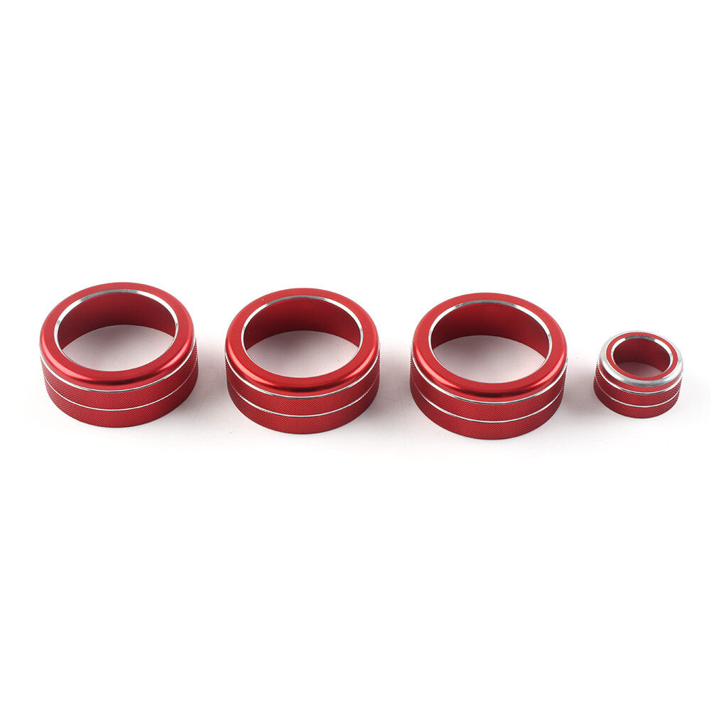 for Honda for Civic 11th 2022+ CRV Console AC Climate Control Knob Ring Cover Red 4x