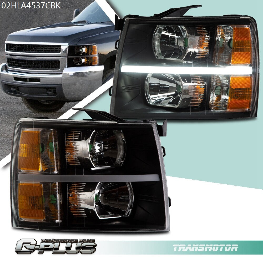Fits 07-13 for Chevrolet Silverado 1500 2500 3500 LED DRL Strip Yellow Cedar White