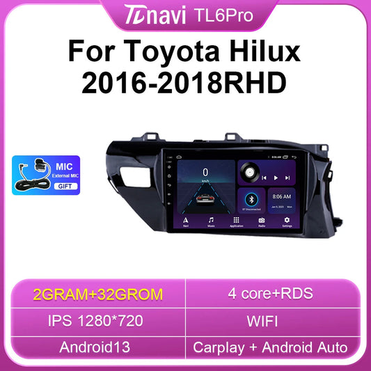 for Toyota Hilux 2016-2018 Android Carplay GPS Nivi Screen 2+32G RHD Car Radio