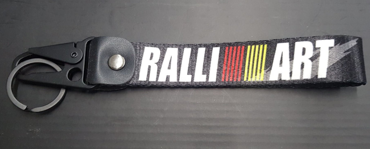 Car keychain/key ring with lanyard, car accessories, Ralliart black, for Mazda .