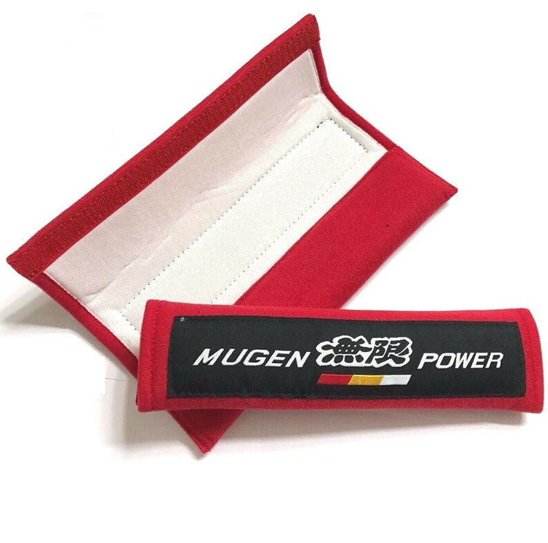 Car seatbelt cover, shoulder strap pad, black Mugen, suitable for Mazda 2-piece set.