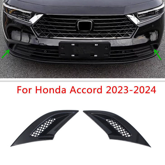 2X Black LeftRight Front Bumper Fog Lamp Cover Trim for Honda Accord 2023-2024