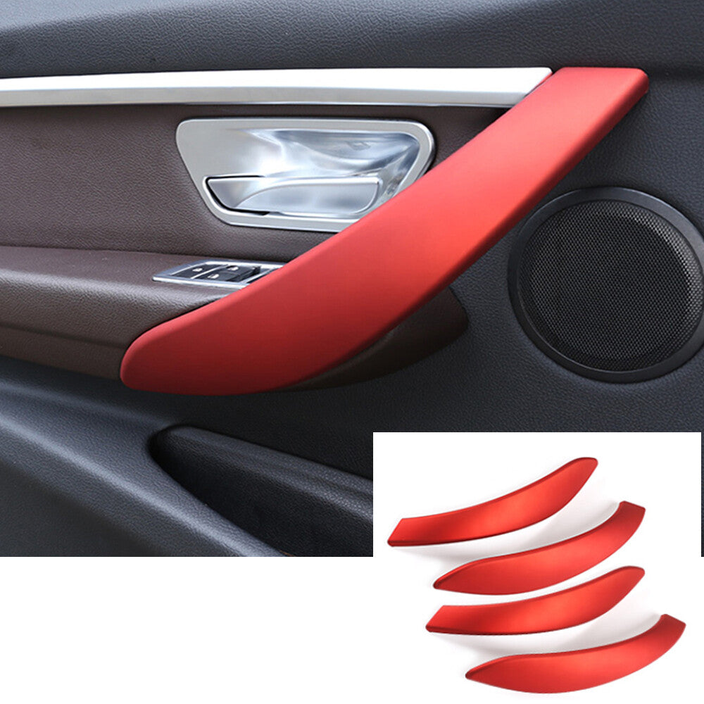 4¡ÁRed ABS Interior Door Handle Panel Trim for BMW 3 4 Series F30 F34 3GT 2013-19
