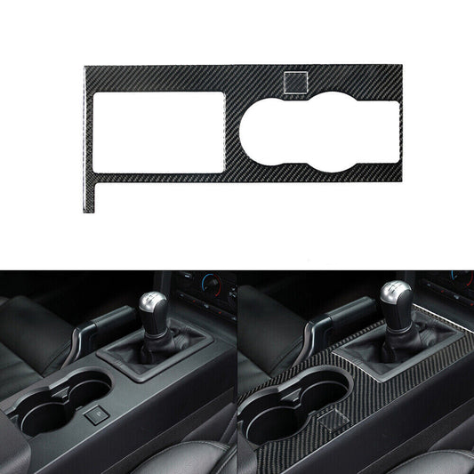 2Pcs Carbon Fiber Gear Shift Panel Cover Trim Sticker for Ford for Mustang 2005-2009