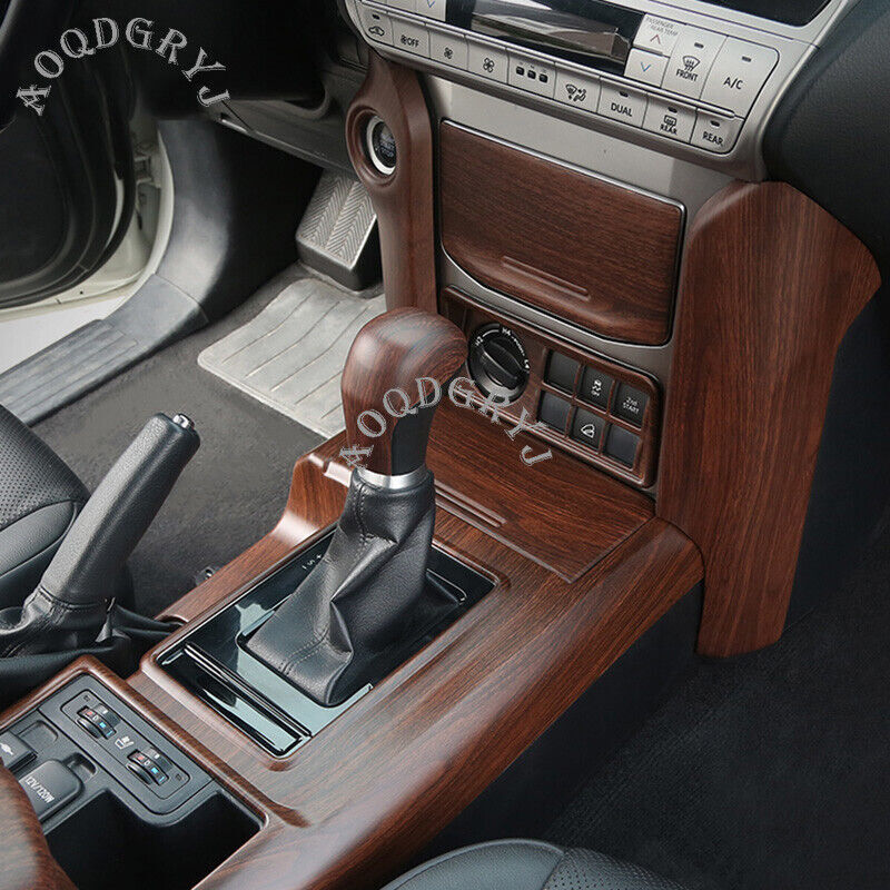 Wood Grain 2P Central Control Start Button Trim Cover for Toyota Prado 2018-2021