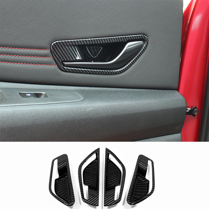 for Hyundai for Elantra 2021-2023 Carbon Fiber Inner Door Handle Bowl Cover Trim 4PC