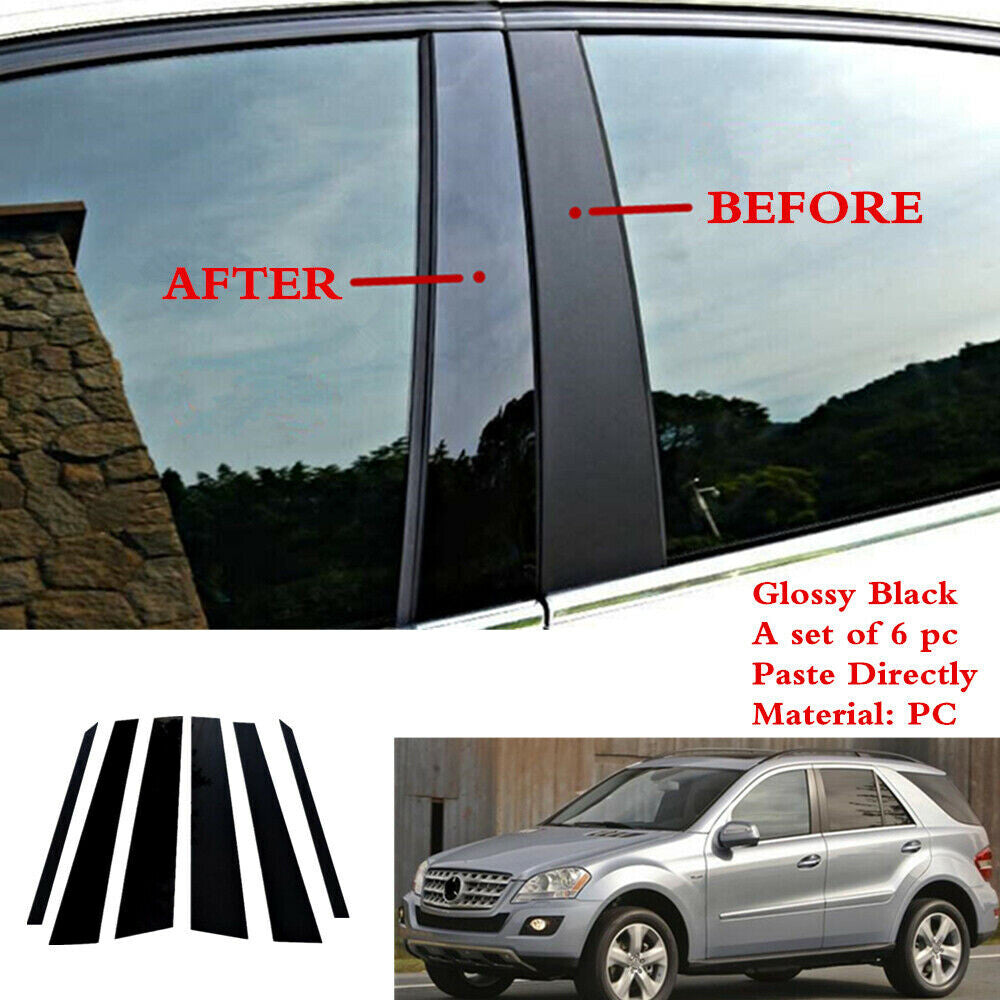 6Pcs Pillar Posts Door Window Trim for Mercedes for Benz ML350 ML550 W164 2006-2011