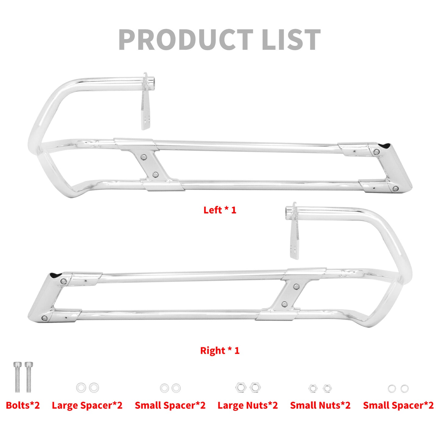 Chrome Hard Saddlebag Guard Rails for Harley Touring Road Electra Glide 14-2023