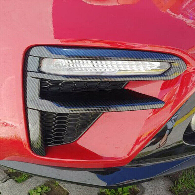 for Kia Forte Sedan 19-21 Carbon Fiber Front bumper Fog Light Cover Trim Part 2X