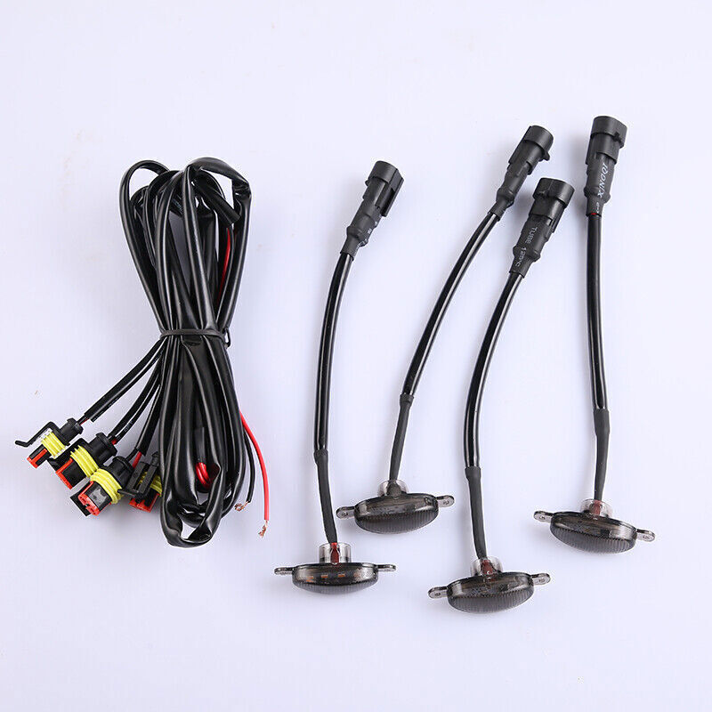 for Toyota RAV4 2019-2024 Smoke Shell Style Front Grill LED Marker Lights