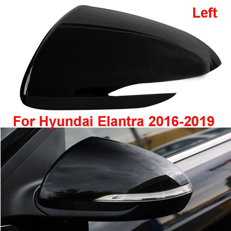 Black Left Rearview Door Mirror Cover Shell Cap for Hyundai for Elantra 2016-2019