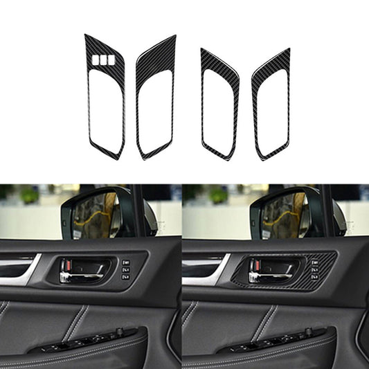 4X Carbon Fiber Door Handle Cover Trim for Subaru Outback Legacy 2015-2017 TypeA