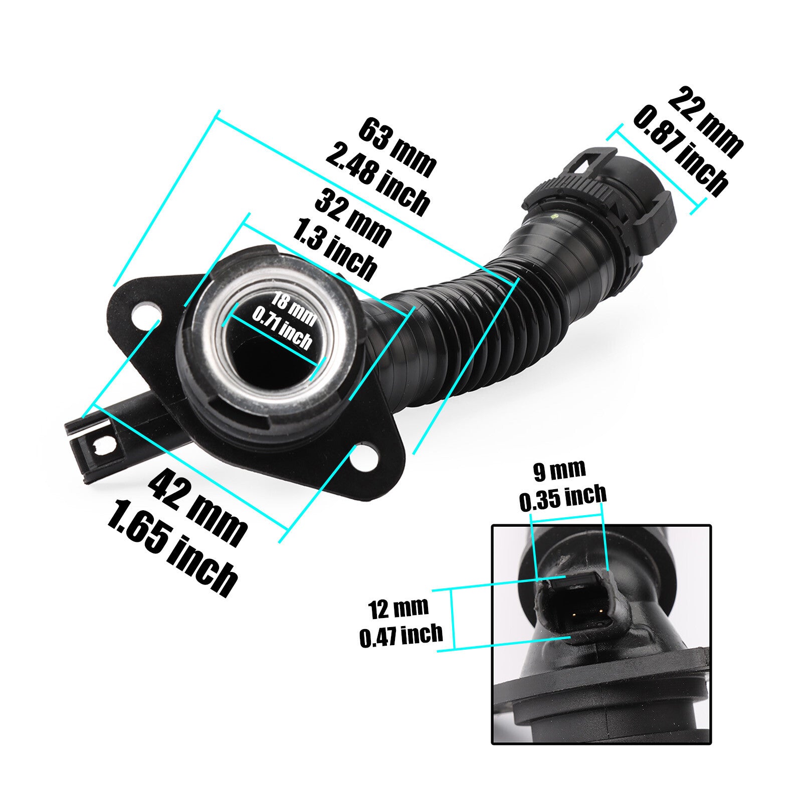 11127584128 Crankcase Vent Hose From Valve Cover for BMW N55 640i 535i 335i 135i
